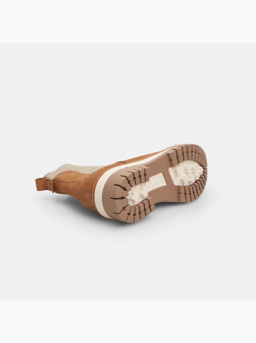Bottines en cuir nubuck et tissu Weinbrenner - Kiabi