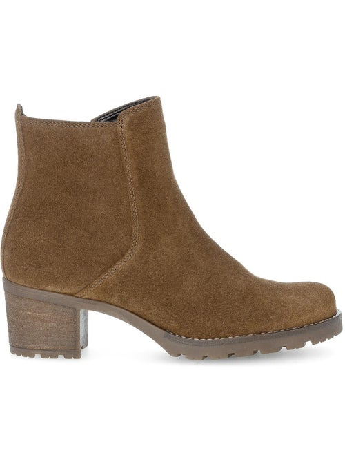 Bottines  en cuir nubuck - Kiabi
