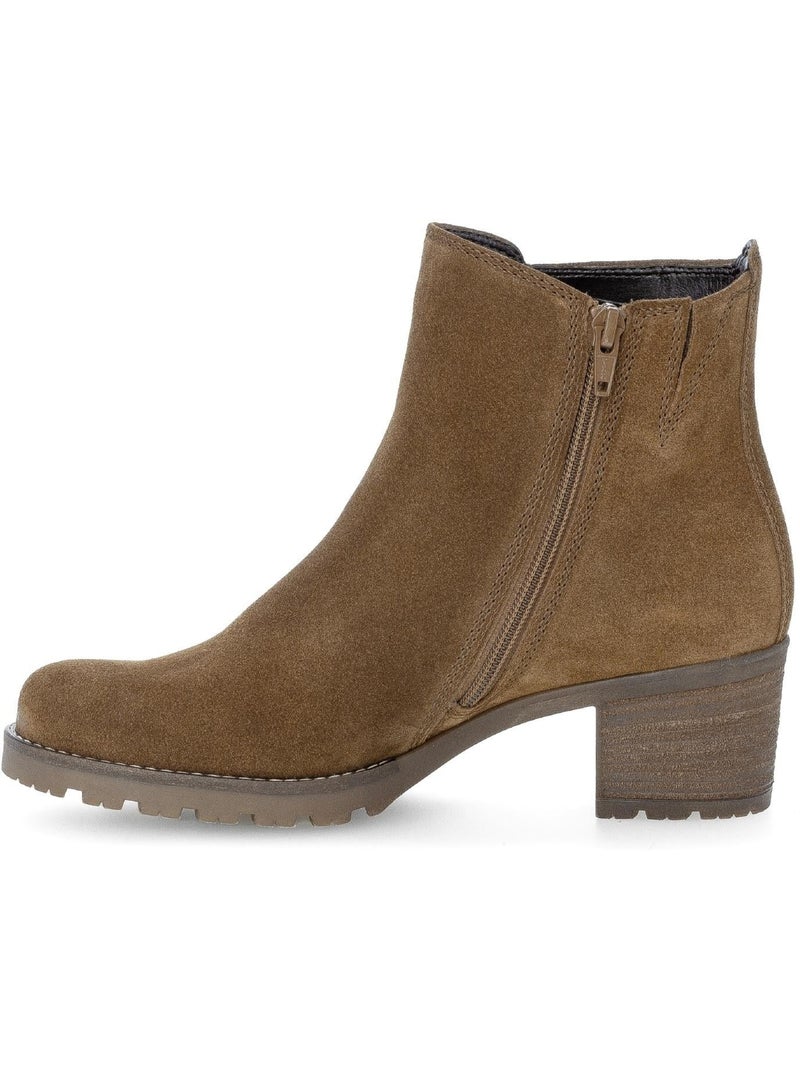 Bottines  en cuir nubuck Marron clair - Kiabi