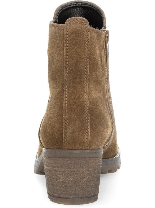 Bottines  en cuir nubuck - Kiabi