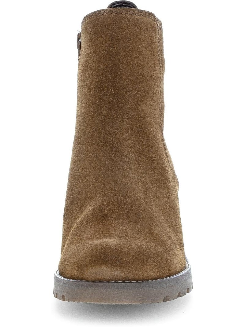Bottines  en cuir nubuck Marron clair - Kiabi