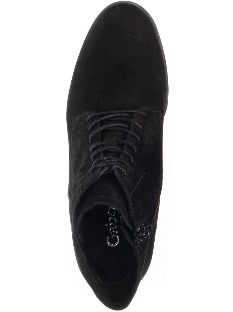 Bottines  en cuir nubuck Noir Noir - Kiabi