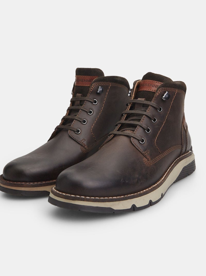 Bottines en cuir nubuck WEINBRENNER Marron - Kiabi