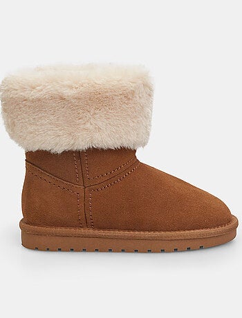 Bottines en cuir velours avec fausse fourrure BATA