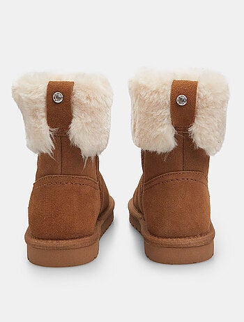 Bottines en cuir velours avec fausse fourrure BATA