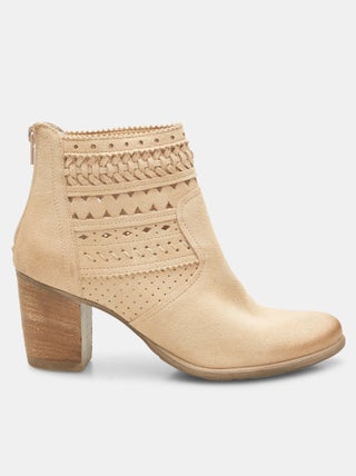Bottines en cuir velours avec large talon BATA