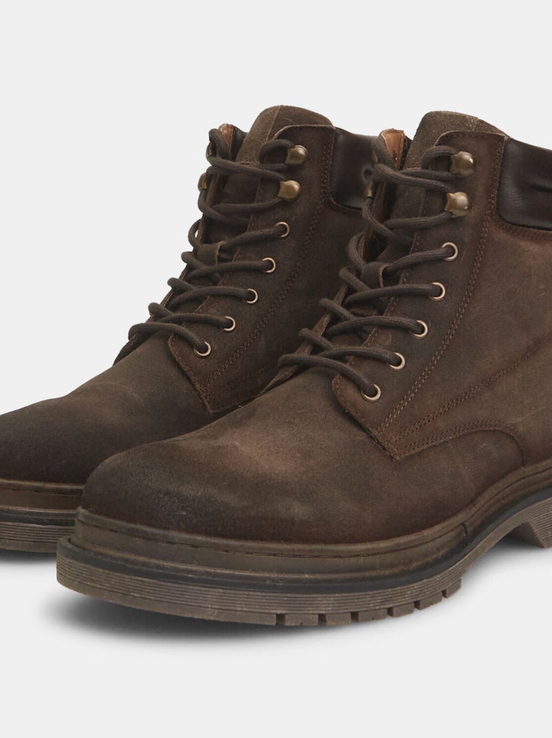 Bottines en cuir velours BATA Marron - Kiabi