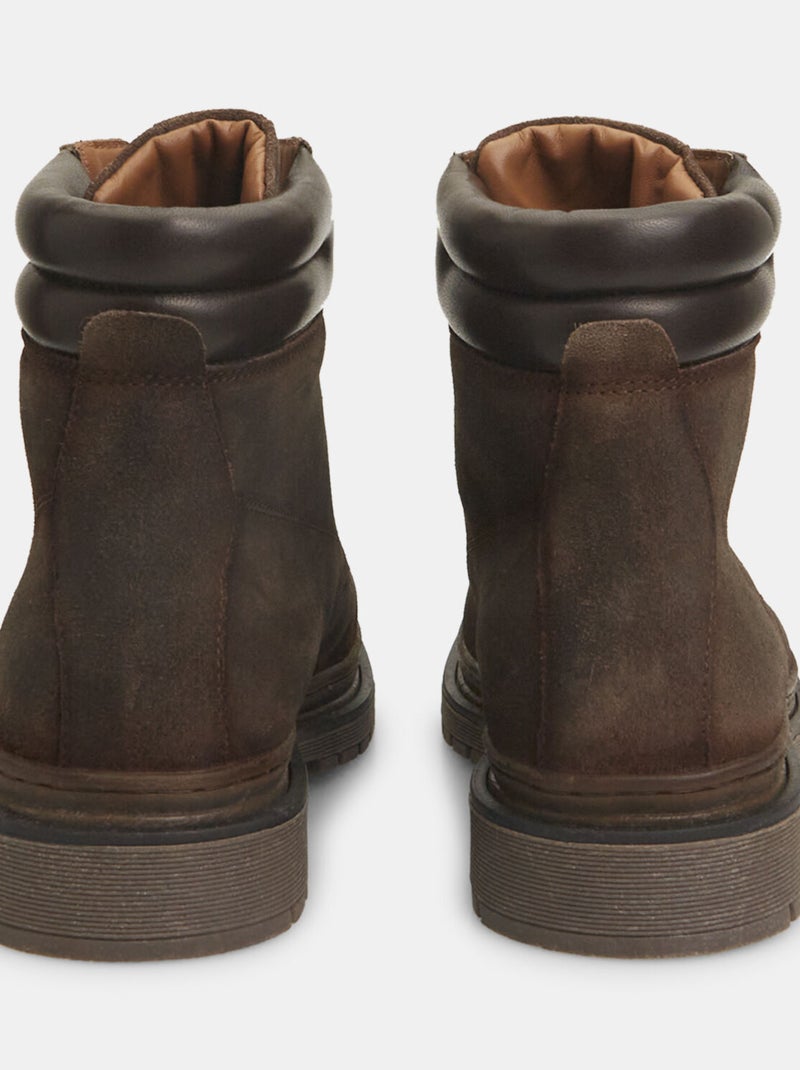 Bottines en cuir velours BATA Marron - Kiabi