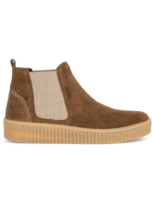 Bottines  en cuir velours - Kiabi