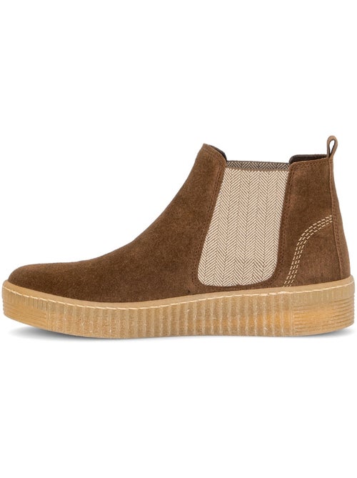 Bottines  en cuir velours - Kiabi