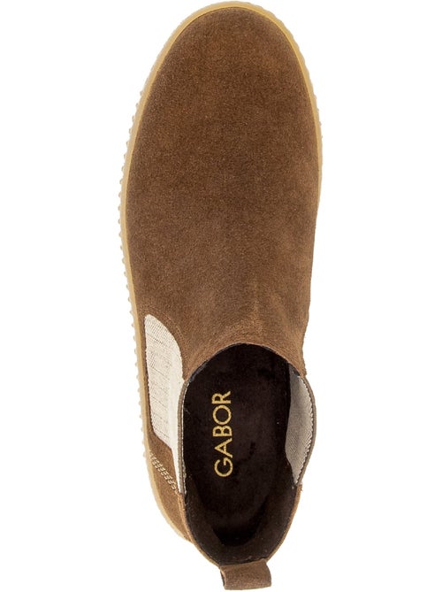 Bottines  en cuir velours - Kiabi