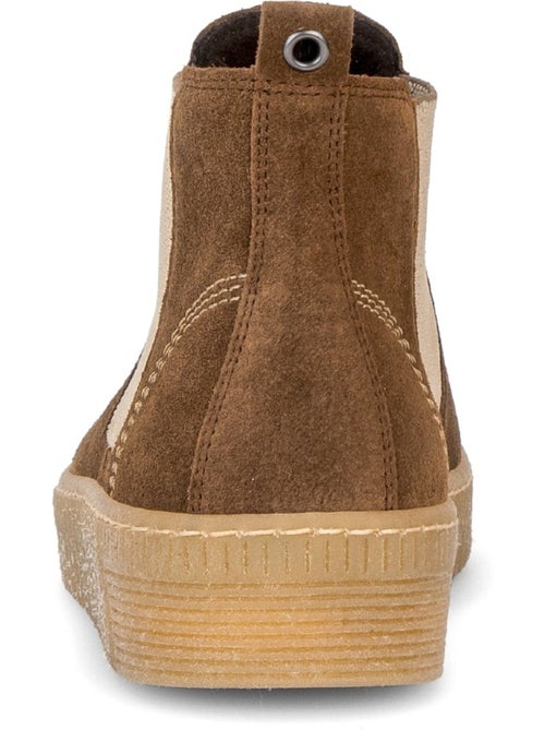 Bottines  en cuir velours - Kiabi