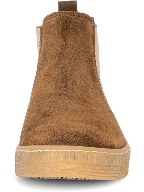 Bottines  en cuir velours - Kiabi