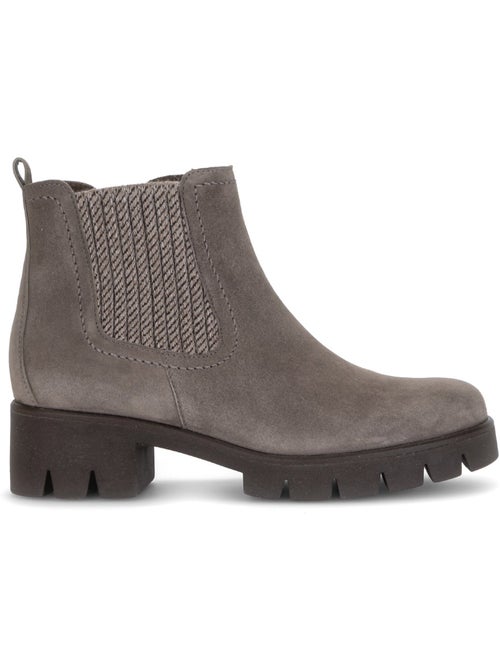 Bottines  en cuir velours - Kiabi
