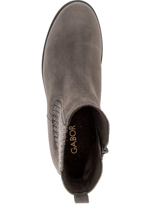 Bottines  en cuir velours - Kiabi