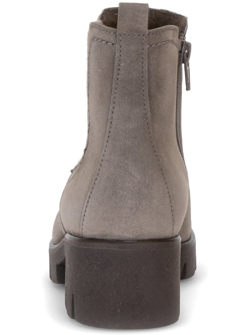 Bottines  en cuir velours Beige - Kiabi