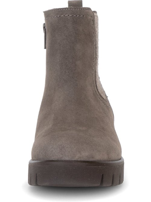 Bottines  en cuir velours - Kiabi