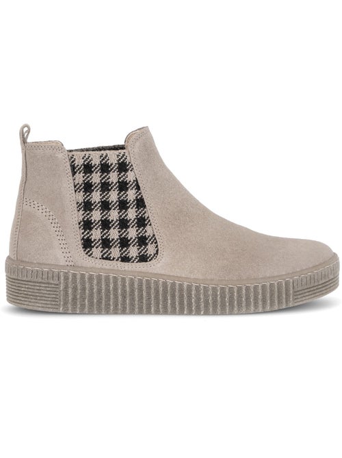 Bottines  en cuir velours - Kiabi