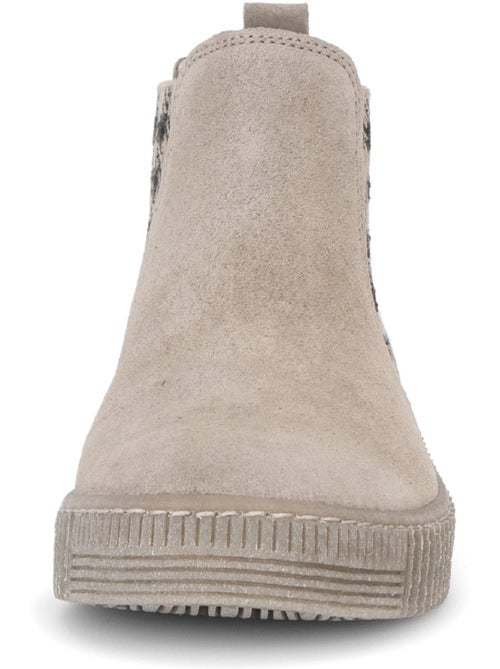Bottines  en cuir velours - Kiabi