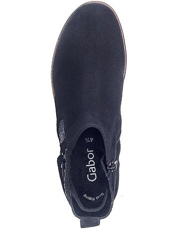 Bottines en cuir velours