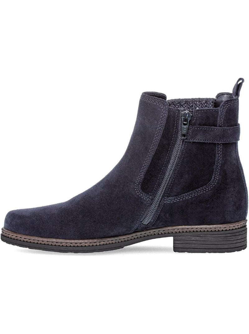 Bottines  en cuir velours Bleu - Kiabi