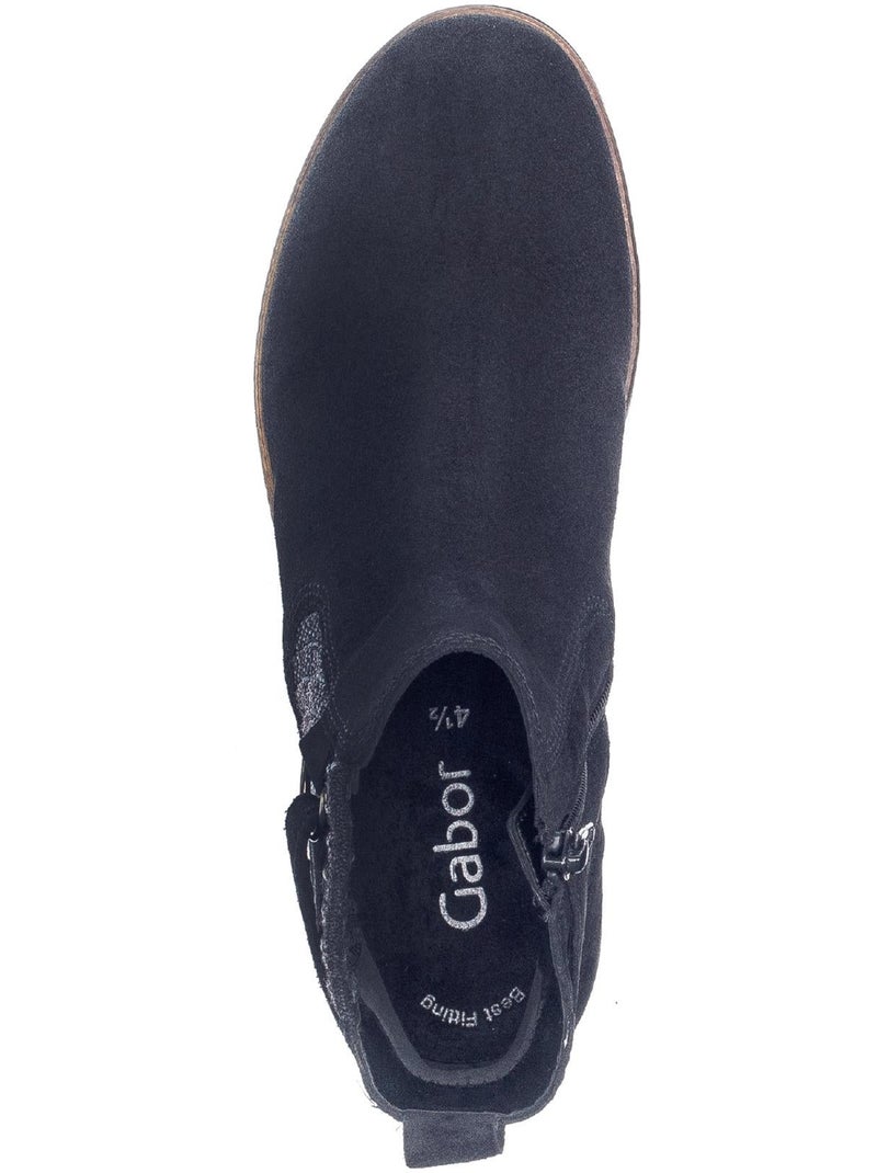 Bottines  en cuir velours Bleu - Kiabi