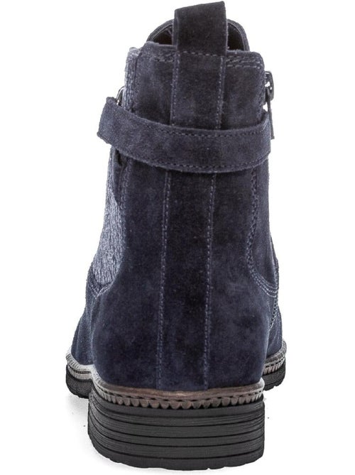 Bottines  en cuir velours - Kiabi