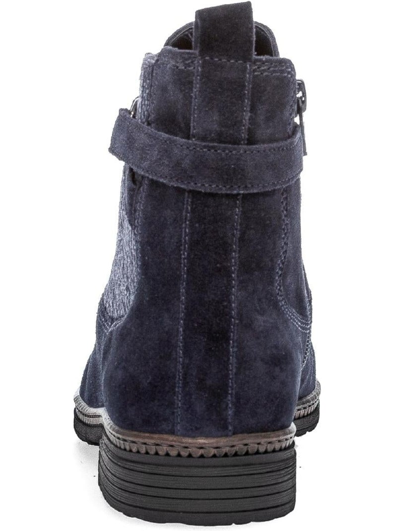 Bottines  en cuir velours Bleu - Kiabi