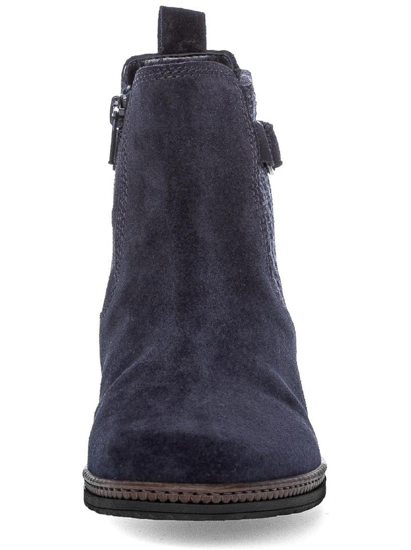 Bottines  en cuir velours Bleu - Kiabi