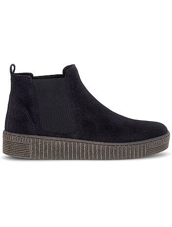 Bottines en cuir velours