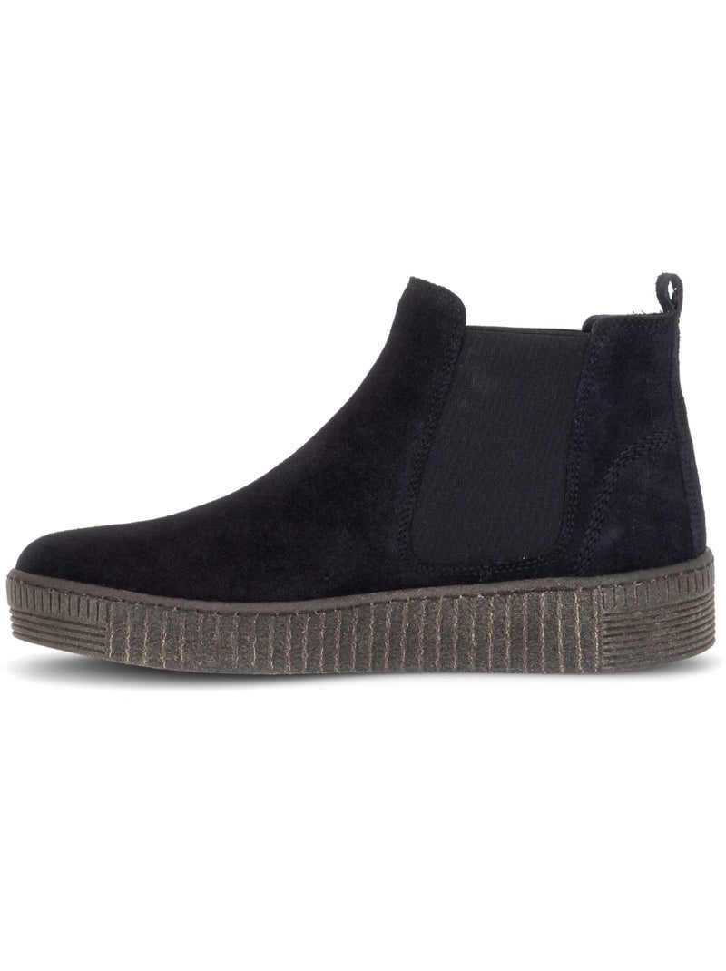Bottines  en cuir velours Bleu - Kiabi