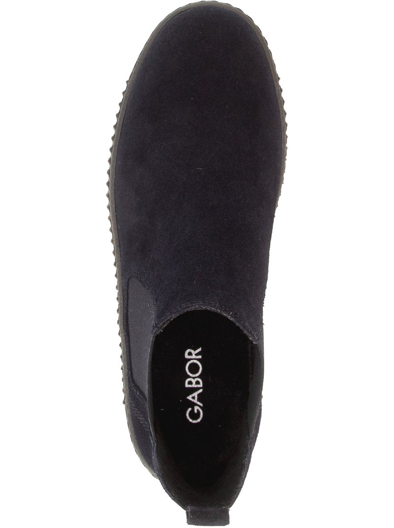 Bottines  en cuir velours Bleu - Kiabi