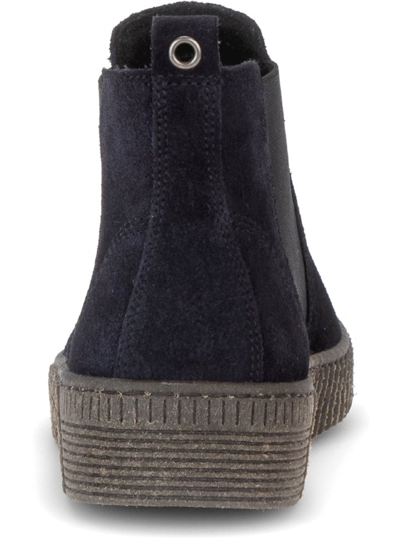 Bottines  en cuir velours Bleu - Kiabi