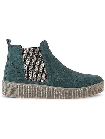 Bottines en cuir velours