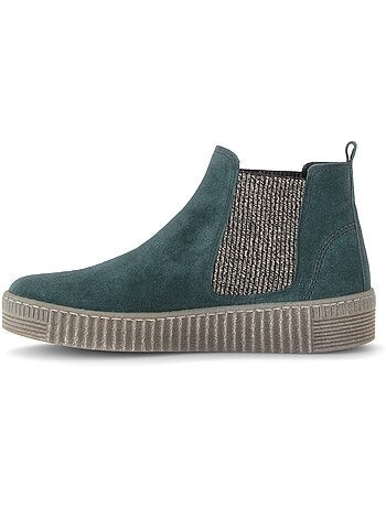 Bottines en cuir velours
