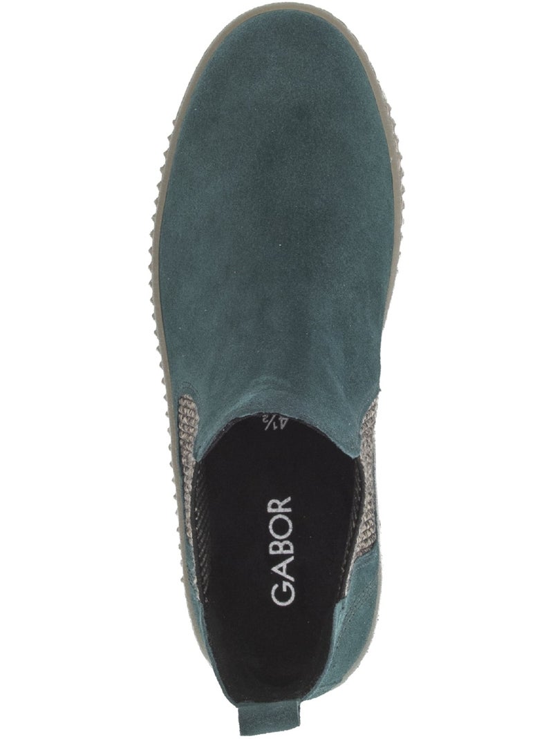 Bottines  en cuir velours Bleu - Kiabi