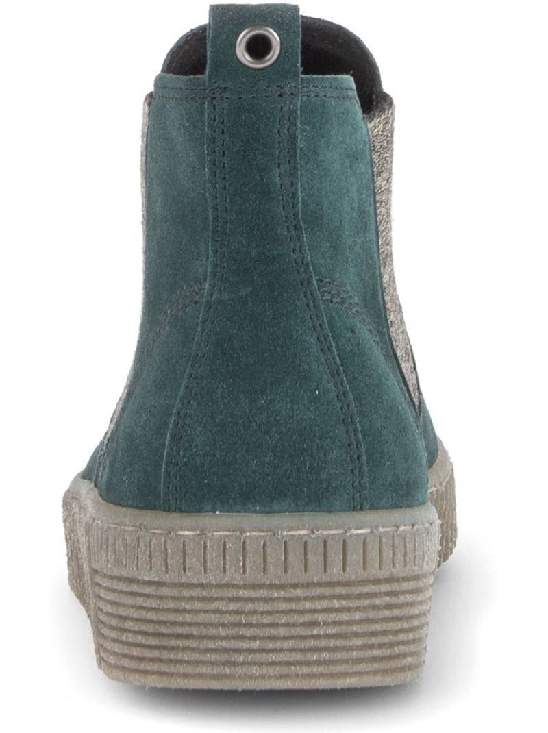 Bottines  en cuir velours Bleu - Kiabi