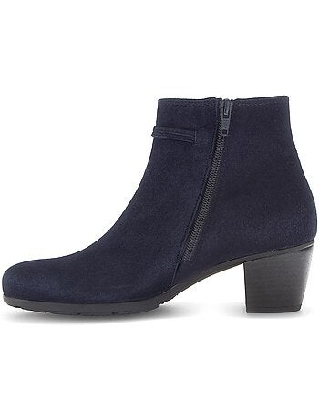 Bottines en cuir velours