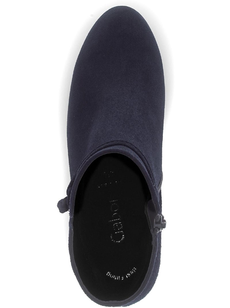 Bottines  en cuir velours Bleu - Kiabi