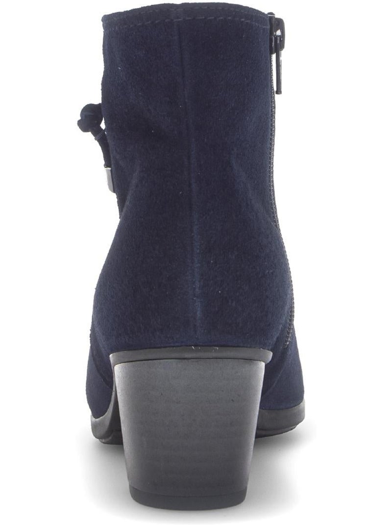 Bottines  en cuir velours Bleu - Kiabi