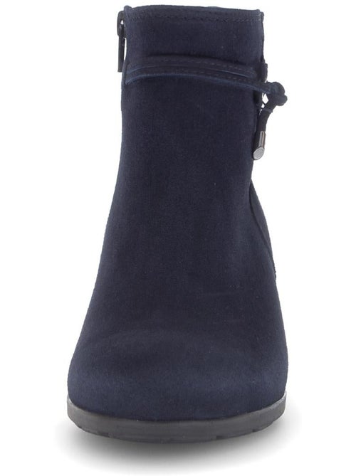 Bottines  en cuir velours - Kiabi