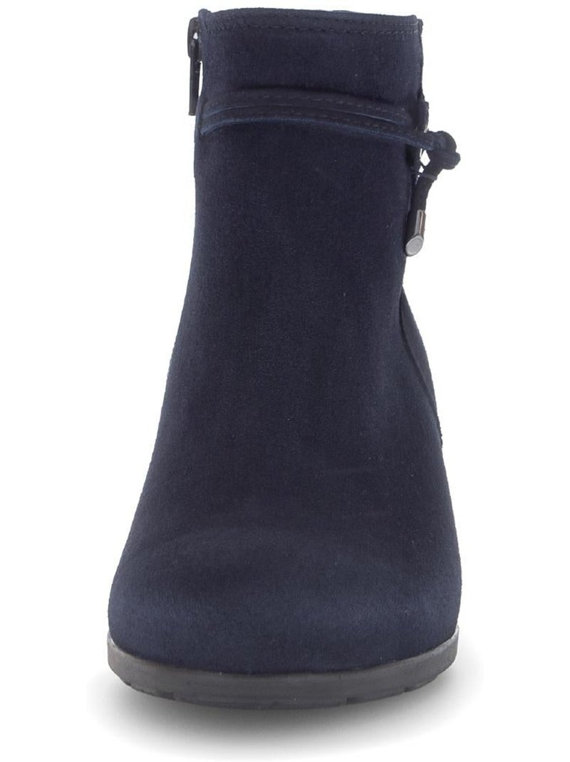 Bottines  en cuir velours Bleu - Kiabi