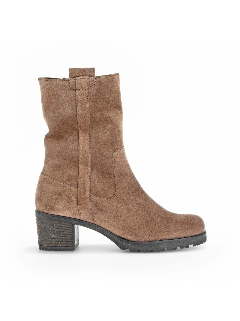 Bottines  en cuir velours Gabor Marron - Kiabi