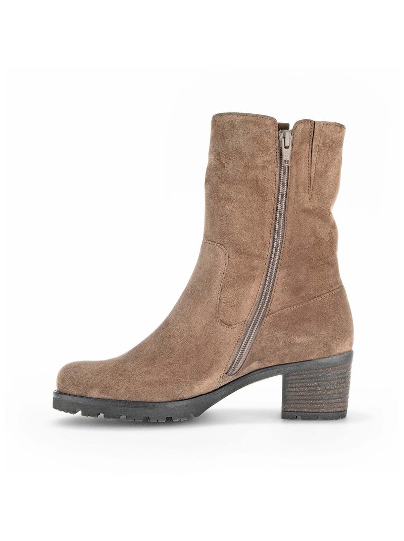 Bottines  en cuir velours Gabor Marron - Kiabi