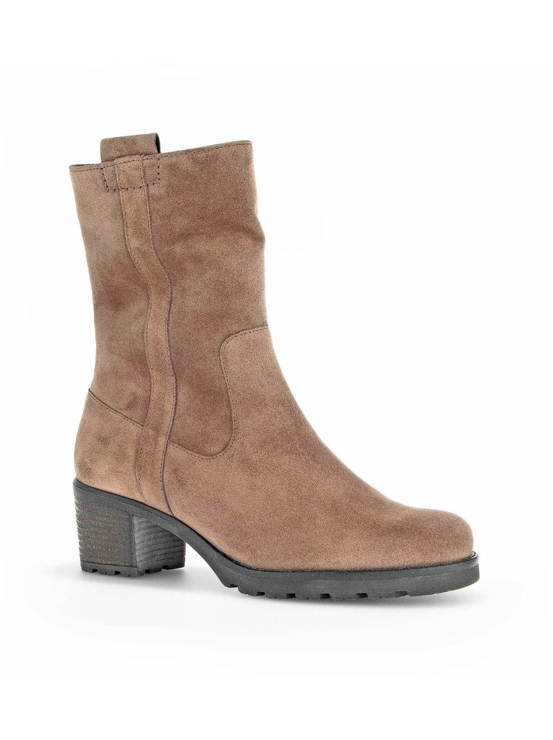 Bottines  en cuir velours Gabor Marron - Kiabi