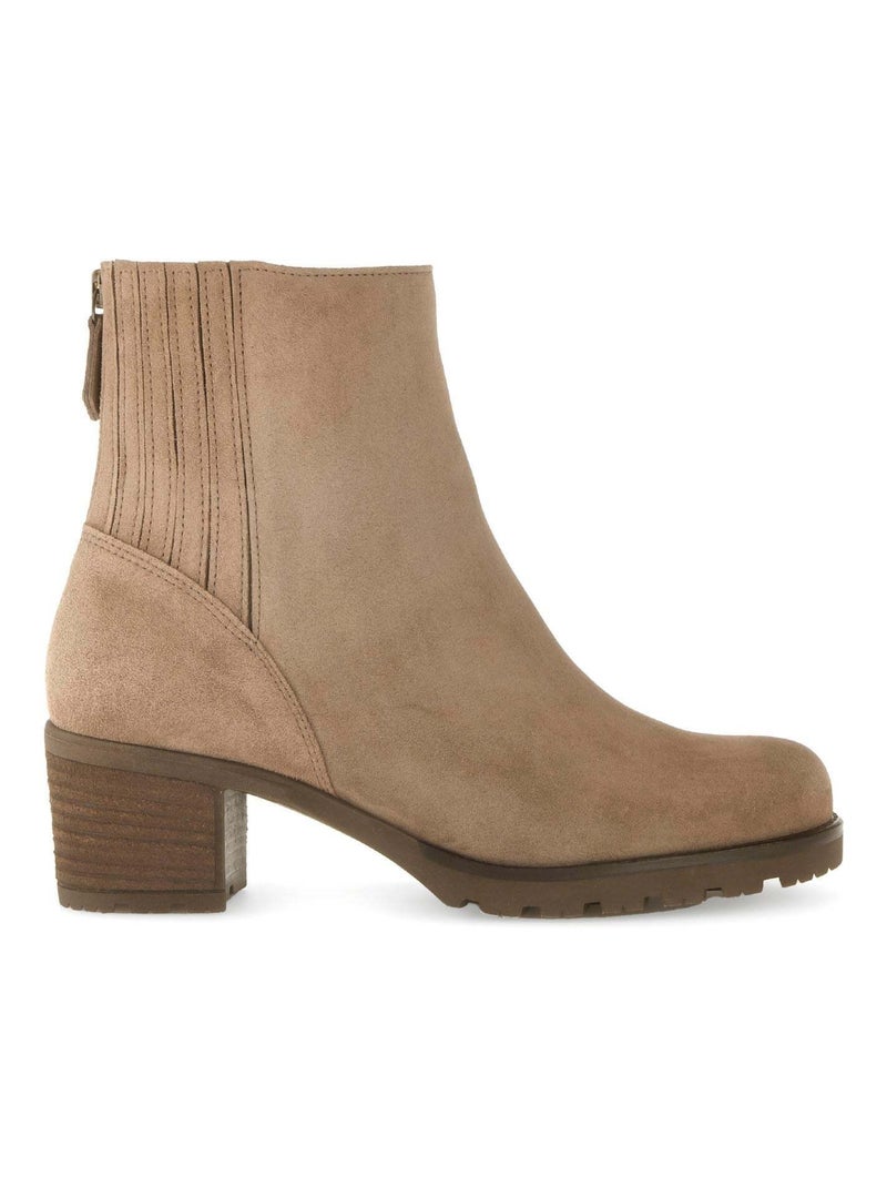 Bottines  en cuir velours Gabor Marron - Kiabi