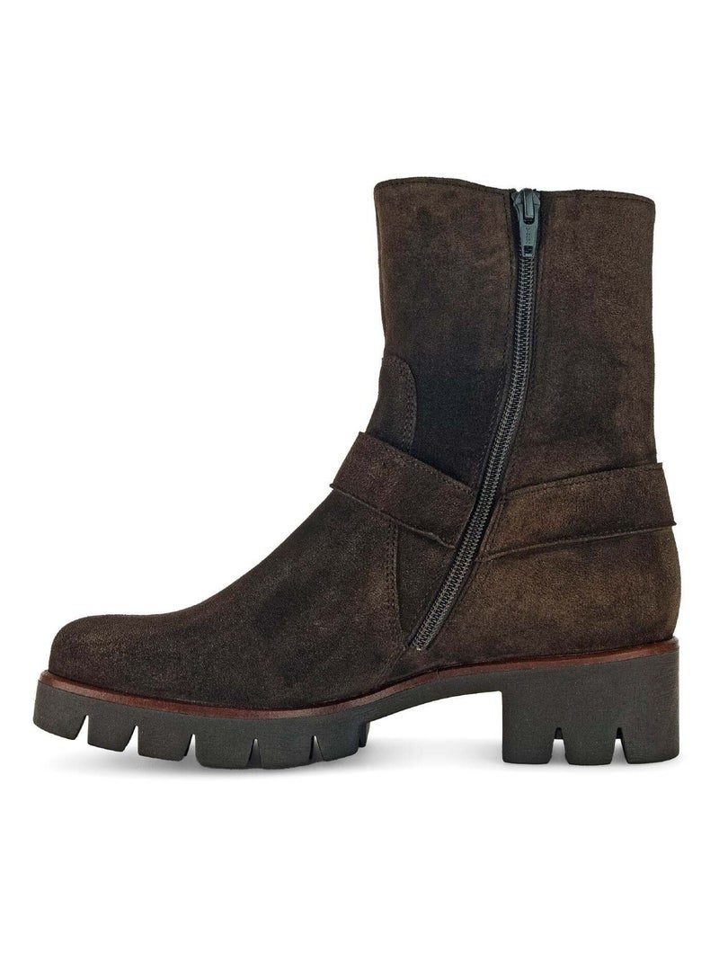 Bottines  en cuir velours Gabor Marron - Kiabi