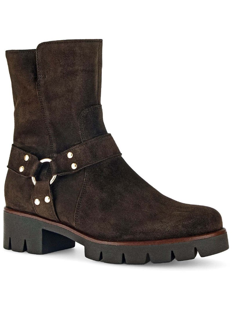 Bottines  en cuir velours Gabor Marron - Kiabi
