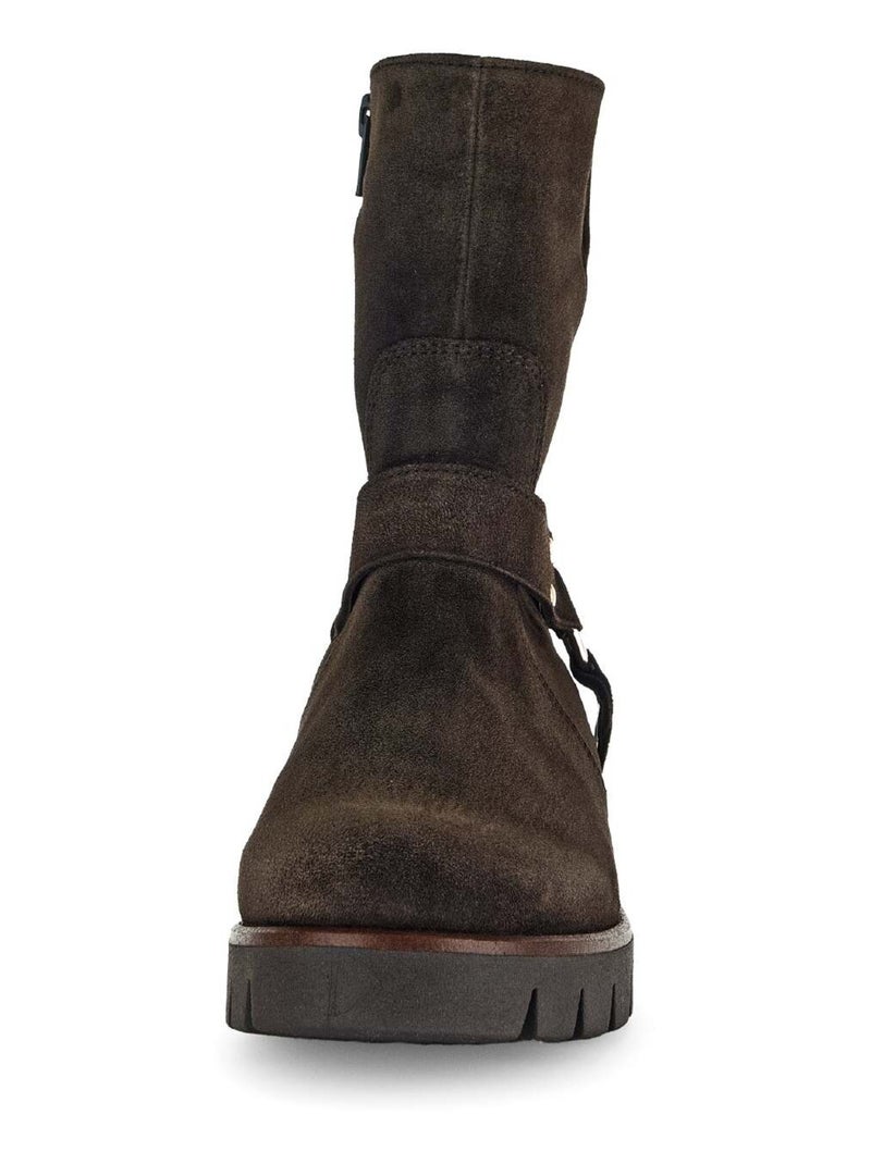 Bottines  en cuir velours Gabor Marron - Kiabi