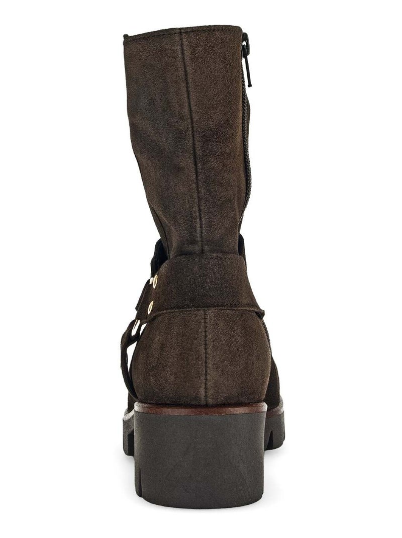 Bottines  en cuir velours Gabor Marron - Kiabi
